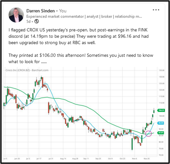 Trading opportunities missed